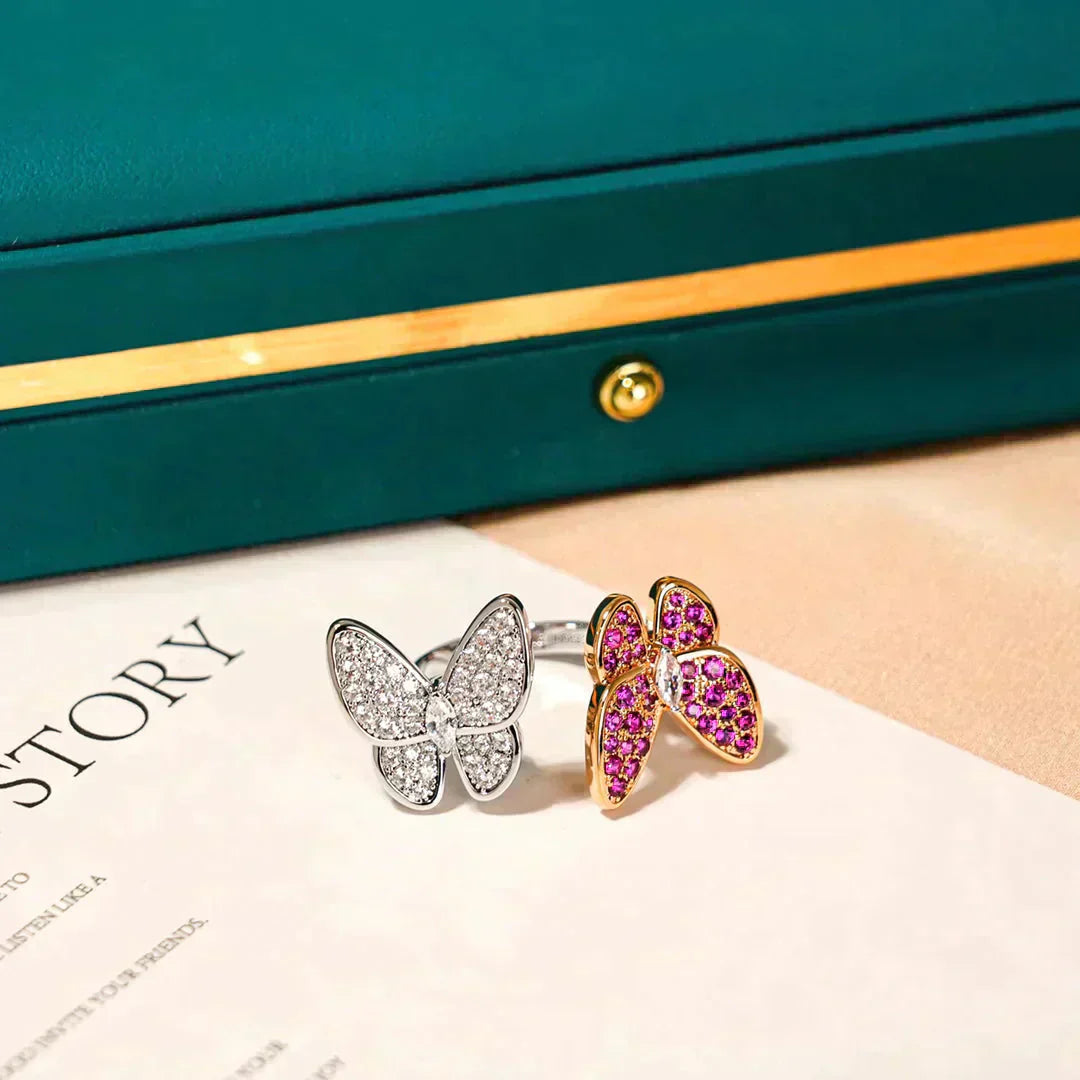 [Love Lucky]TWIN BUTTERFLY DIAMOND RING