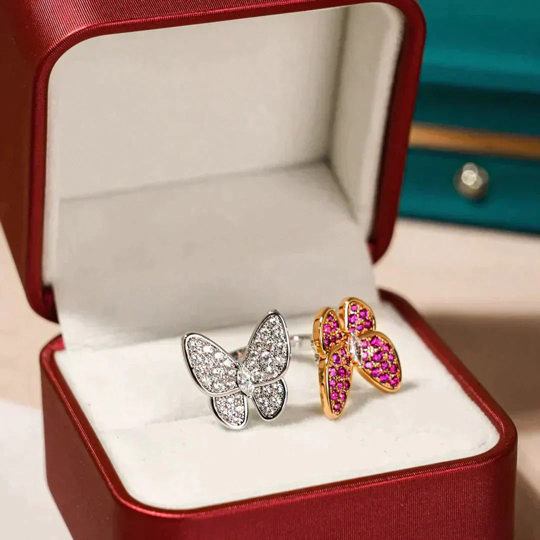 [Love Lucky]TWIN BUTTERFLY DIAMOND RING