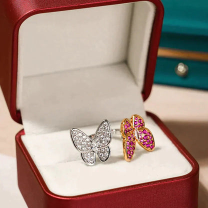 [Love Lucky]TWIN BUTTERFLY DIAMOND RING