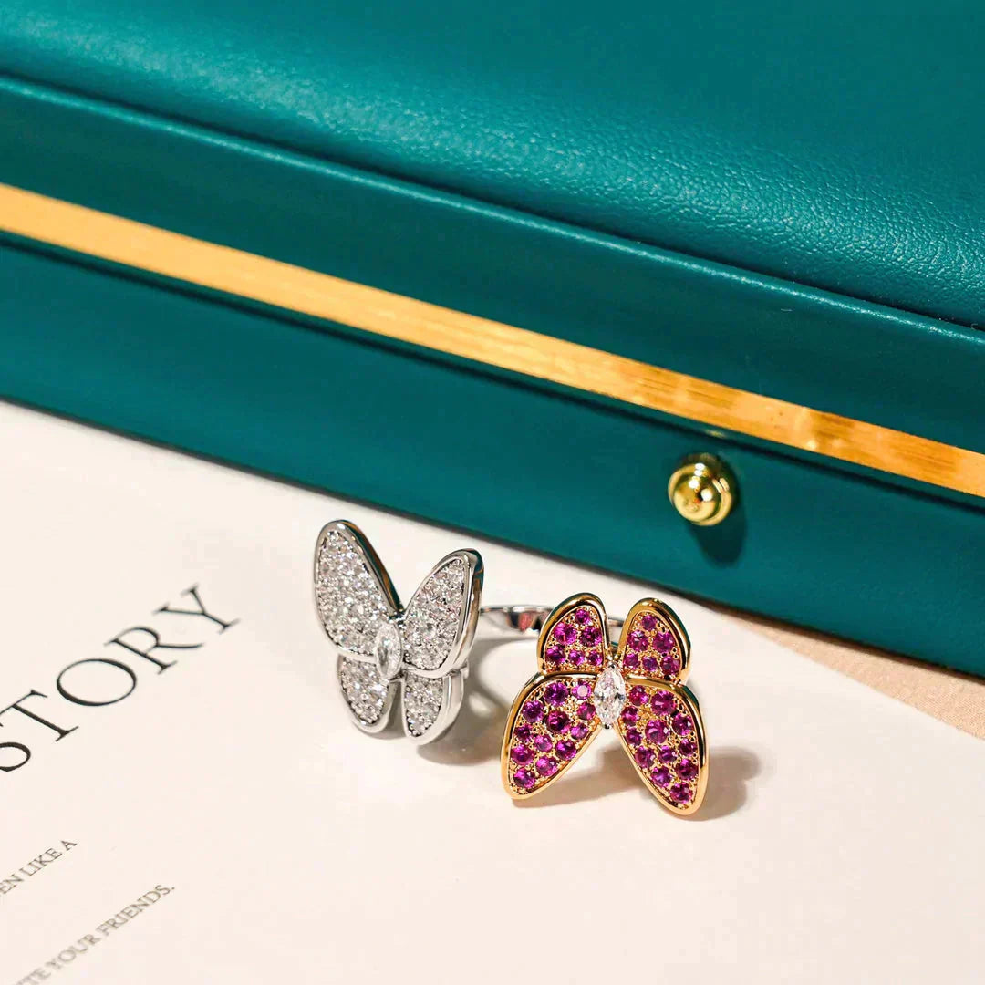 [Love Lucky]TWIN BUTTERFLY DIAMOND RING
