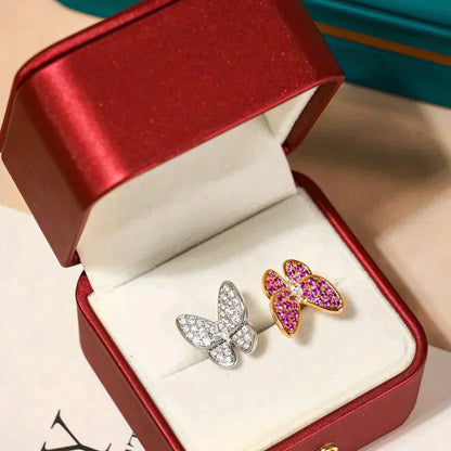 [Love Lucky]TWIN BUTTERFLY DIAMOND RING