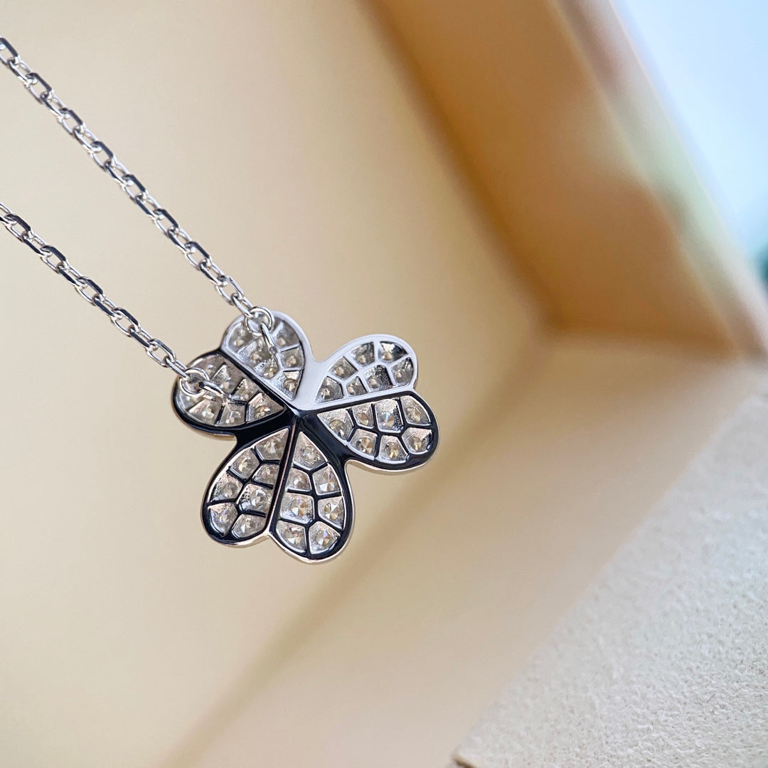 [Love Lucky]CLOVER DIAMOND HALSKETTE SILBER