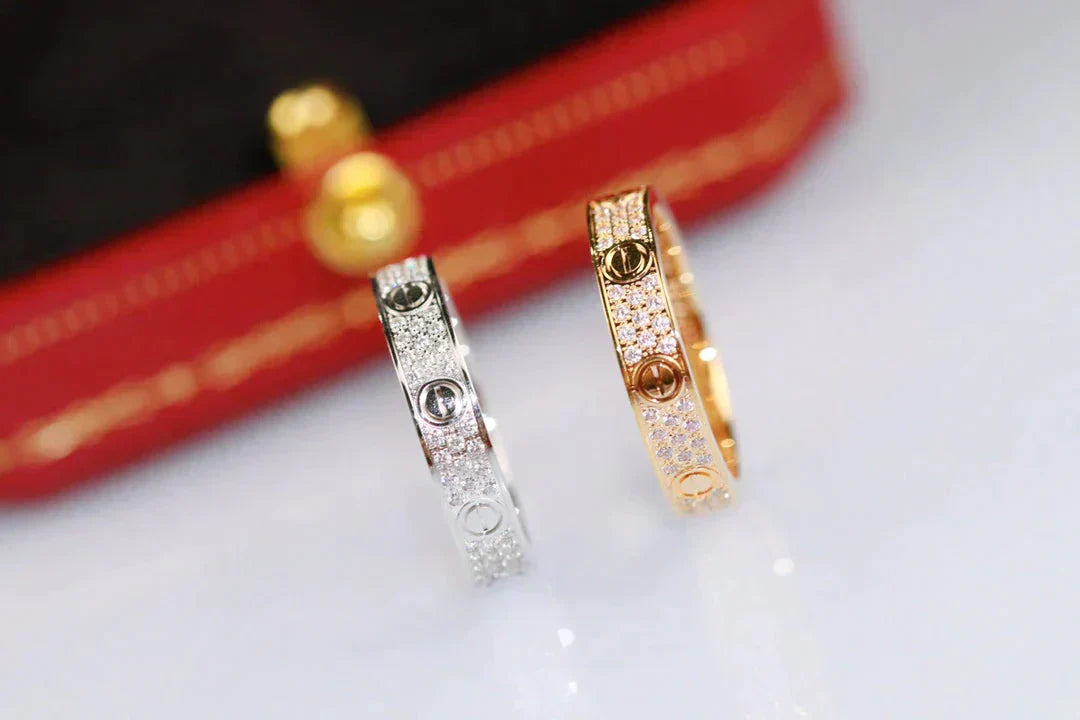 [Love Lucky] Liebesring 3,6 mm Diamant gepflastert