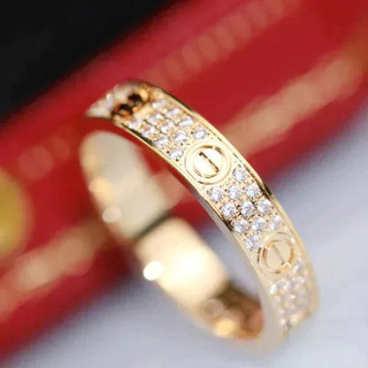 [Love Lucky] Liebesring 3,6 mm Diamant gepflastert