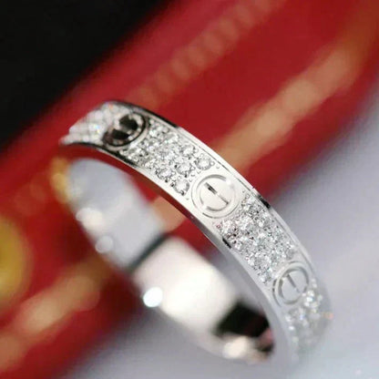 [Love Lucky] Liebesring 3,6 mm Diamant gepflastert