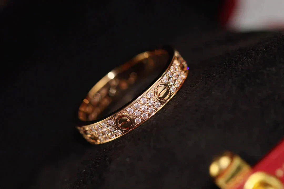 [Love Lucky] Liebesring 3,6 mm Diamant gepflastert