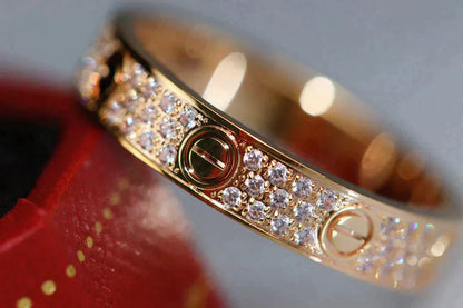 [Love Lucky] Liebesring 3,6 mm Diamant gepflastert