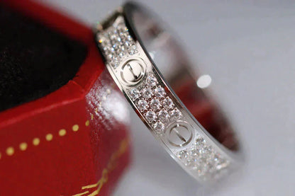 [Love Lucky] Liebesring 3,6 mm Diamant gepflastert