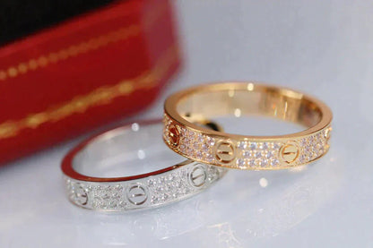 [Love Lucky] Liebesring 3,6 mm Diamant gepflastert