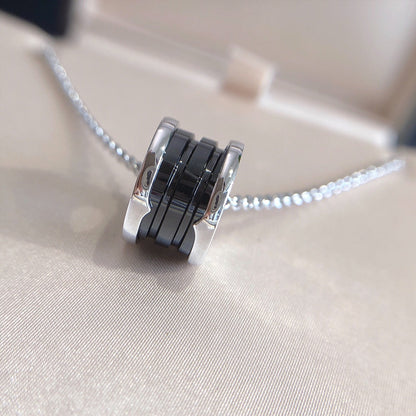 [Love Lucky]ZERO 1 SCHWARZE KERAMIK-SILBER-HALSKETTE