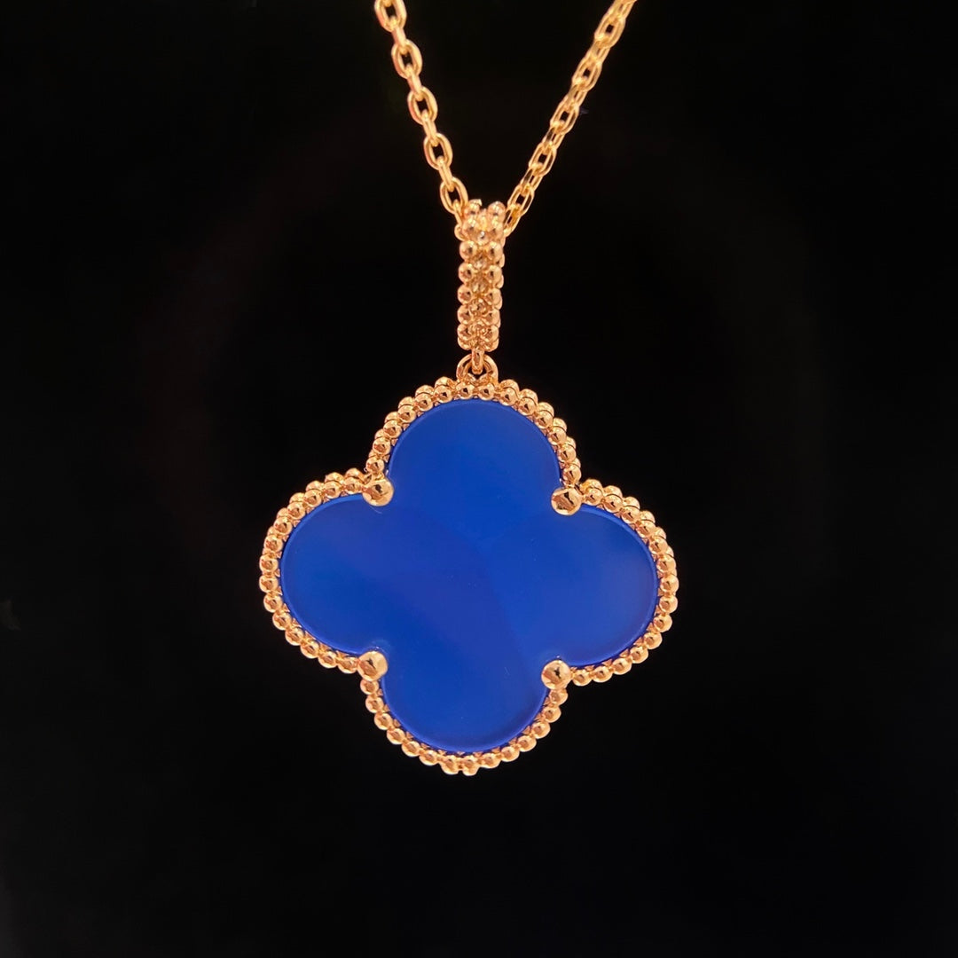[Love Lucky]CLOVER 25MM HALSKETTE TÜRKIS ROSÉGOLD