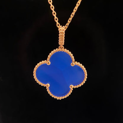 [Love Lucky]CLOVER 25MM HALSKETTE TÜRKIS ROSÉGOLD