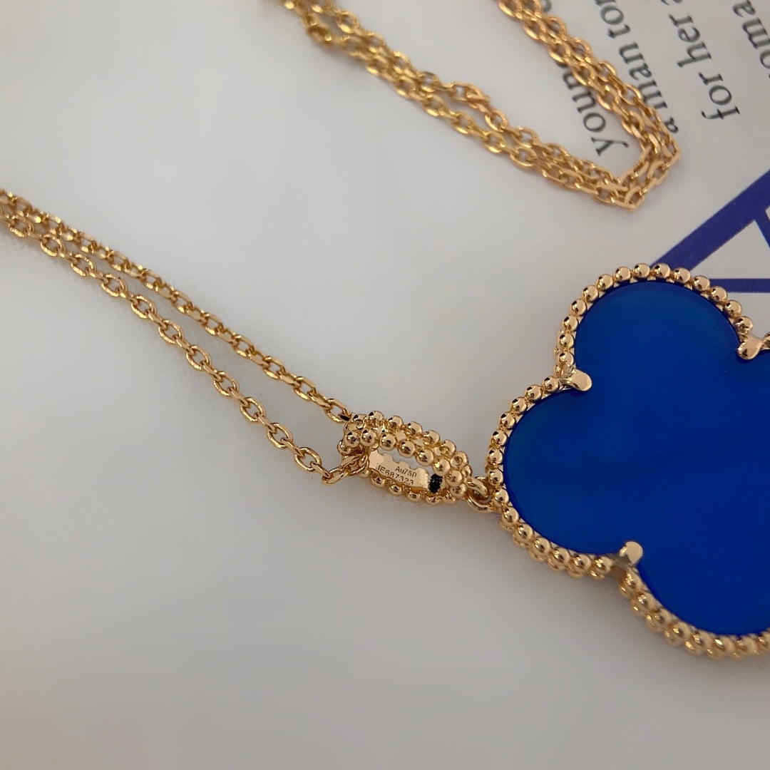 [Love Lucky]CLOVER 25MM HALSKETTE TÜRKIS ROSÉGOLD