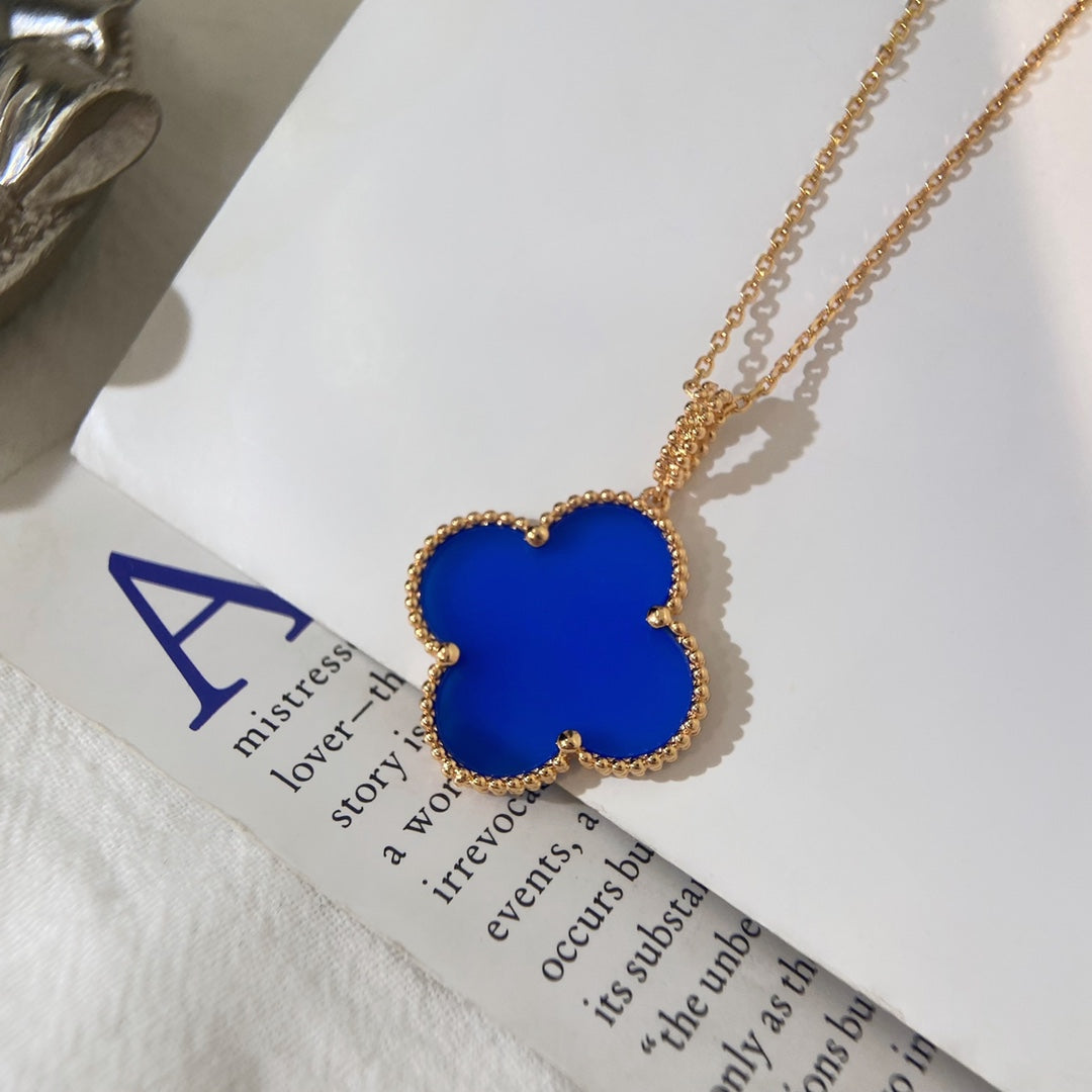 [Love Lucky]CLOVER 25MM HALSKETTE TÜRKIS ROSÉGOLD