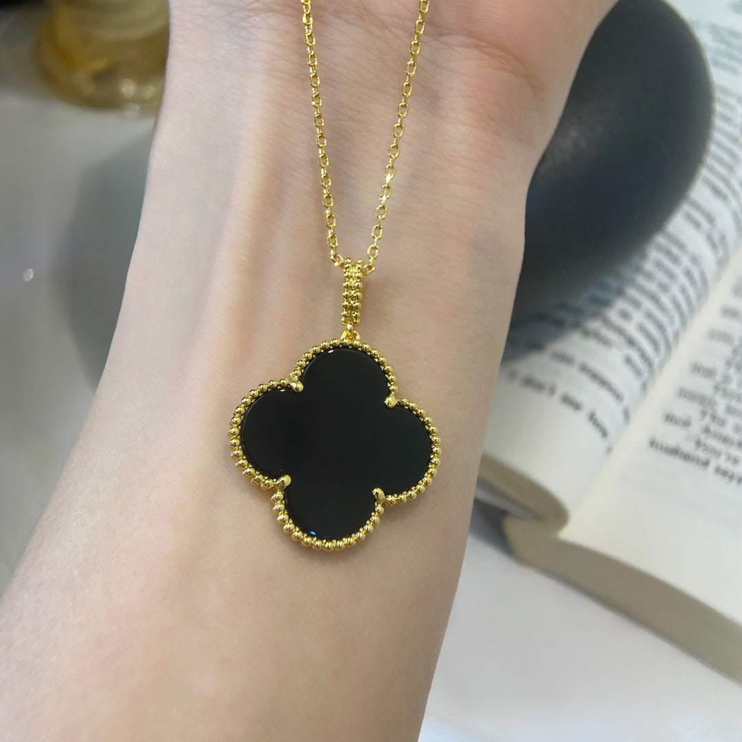 [Love Lucky]CLOVER 25MM HALSKETTE GOLD ONYX