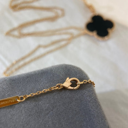 [Love Lucky]CLOVER 25MM HALSKETTE GOLD ONYX