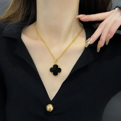 [Love Lucky]CLOVER 25MM HALSKETTE GOLD ONYX