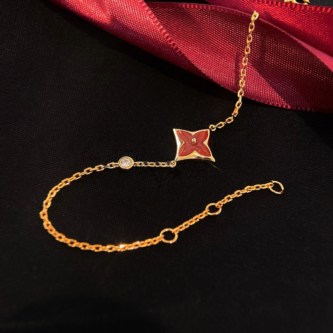 [Love Lucky] COLOR STAR KARNEOL ROSA GOLD DIAMANT ARMBAND