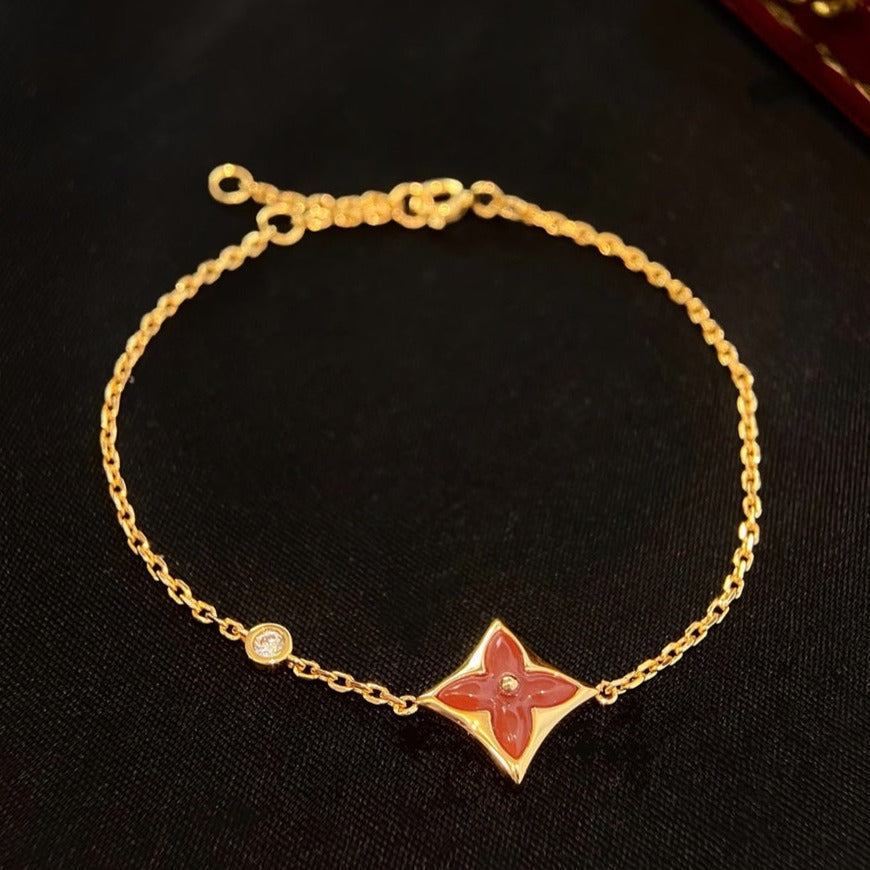[Love Lucky] COLOR STAR KARNEOL ROSA GOLD DIAMANT ARMBAND