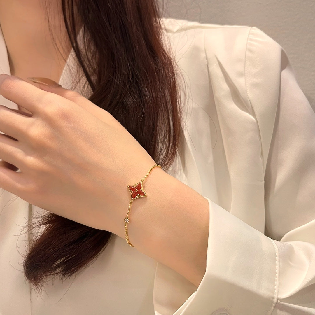 [Love Lucky] COLOR STAR KARNEOL ROSA GOLD DIAMANT ARMBAND