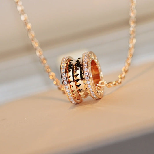 [Love Lucky]ZERO 1 ROCK ANHÄNGER ROSA GOLD HALSKETTE