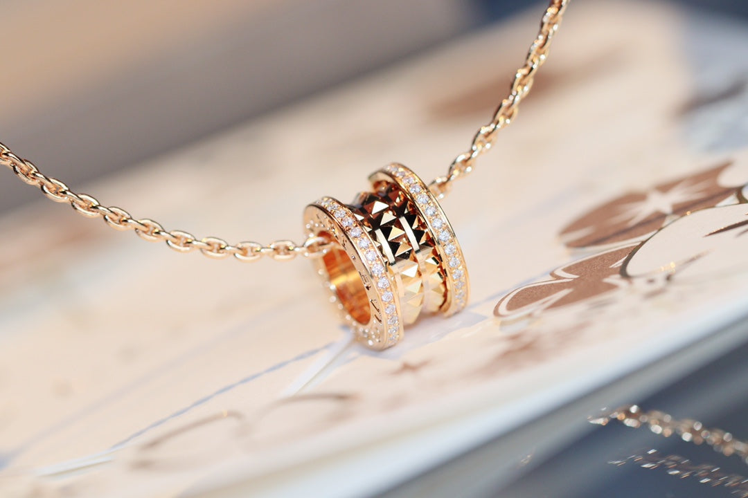 [Love Lucky]ZERO 1 ROCK ANHÄNGER ROSA GOLD HALSKETTE