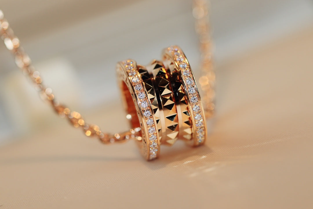 [Love Lucky]ZERO 1 ROCK ANHÄNGER ROSA GOLD HALSKETTE