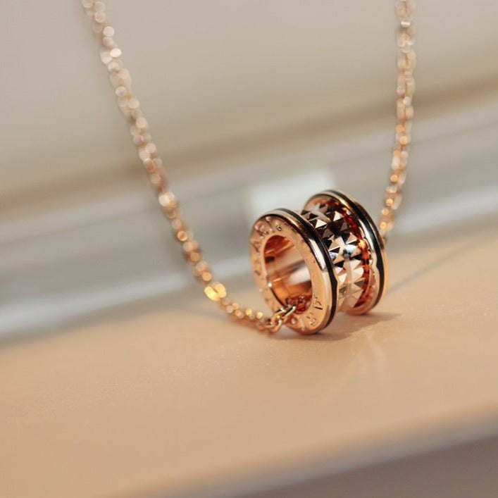 [Love Lucky]ZERO 1 ROCK ANHÄNGER ROSA GOLD SCHWARZ HALSKETTE