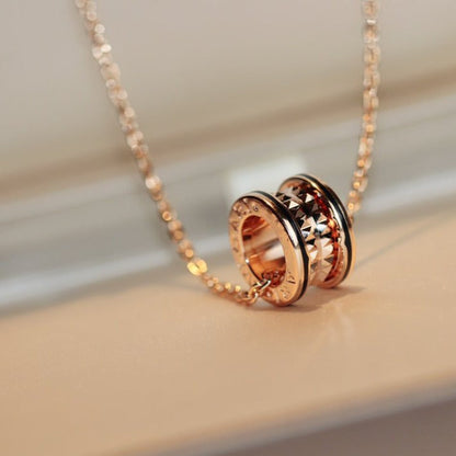 [Love Lucky]ZERO 1 ROCK ANHÄNGER ROSA GOLD SCHWARZ HALSKETTE