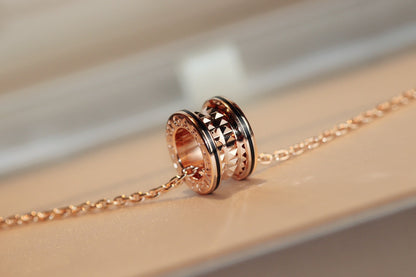 [Love Lucky]ZERO 1 ROCK ANHÄNGER ROSA GOLD SCHWARZ HALSKETTE