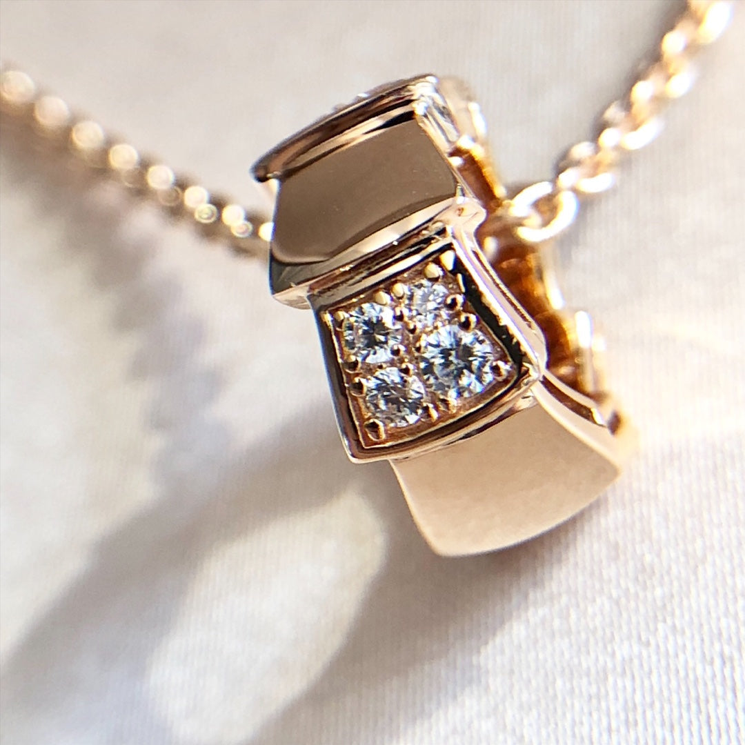 [Love Lucky] SERPENTI ANHÄNGER DIAMANT ROSGOLD HALSKETTE