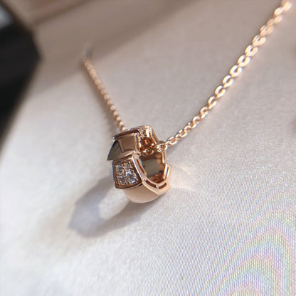 [Love Lucky] SERPENTI ANHÄNGER DIAMANT ROSGOLD HALSKETTE