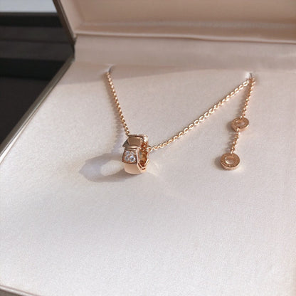 [Love Lucky] SERPENTI ANHÄNGER DIAMANT ROSGOLD HALSKETTE