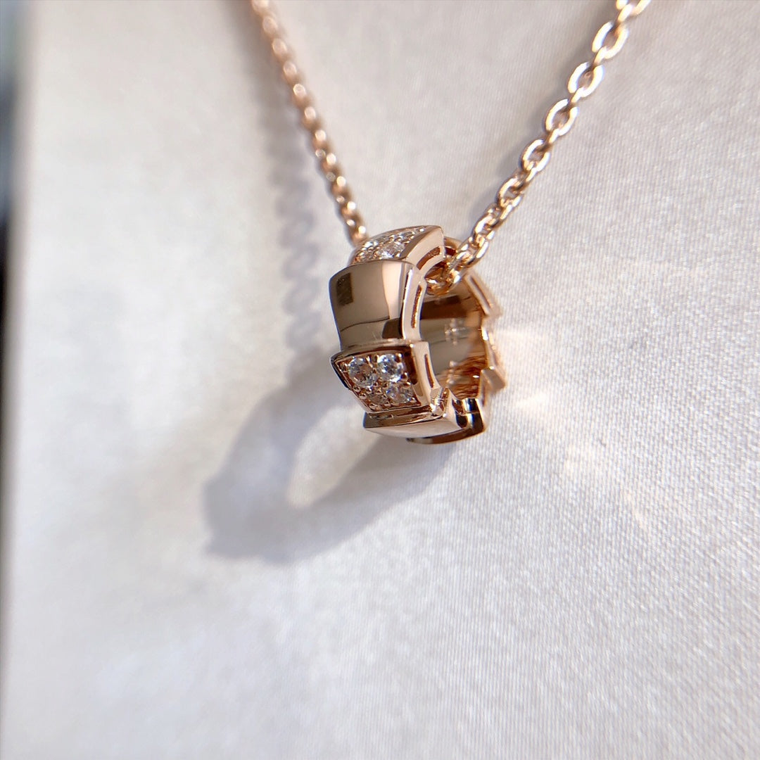 [Love Lucky] SERPENTI ANHÄNGER DIAMANT ROSGOLD HALSKETTE