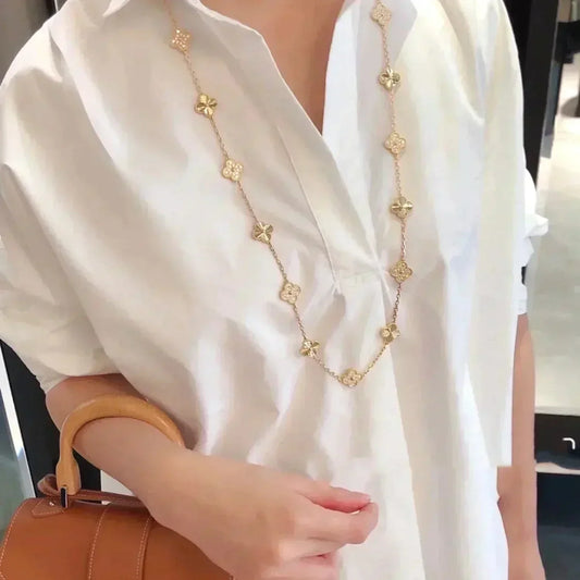 [Love Lucky]CLOVER 20 MOTIFS LASER DIAMOND NECKLACE