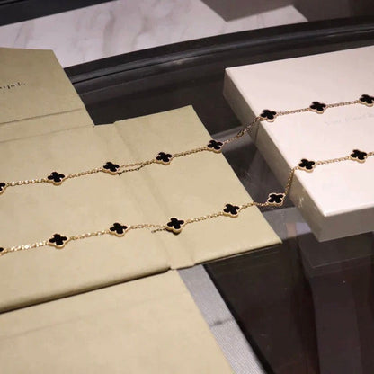 [Love Lucky]CLOVER 20 MOTIFS ONYX NECKLACE