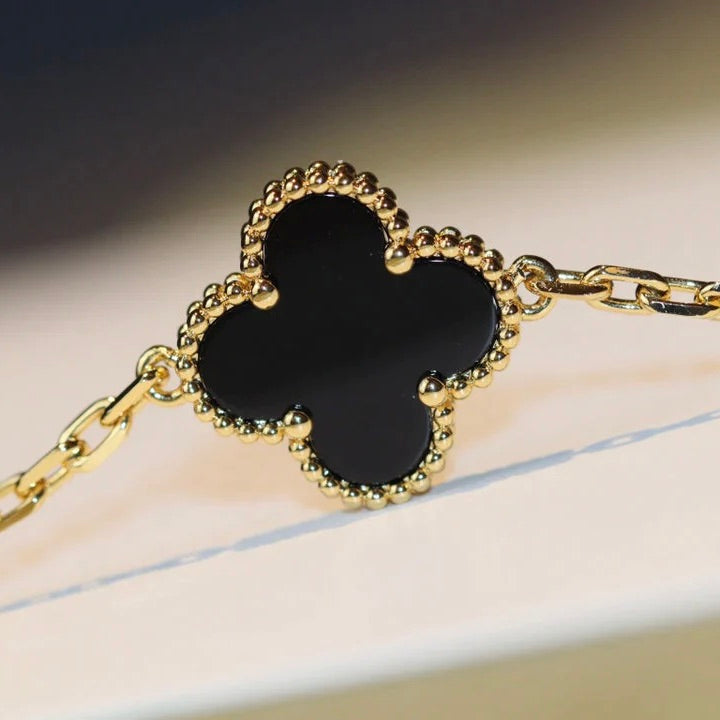 [Love Lucky]CLOVER 20 MOTIFS ONYX NECKLACE