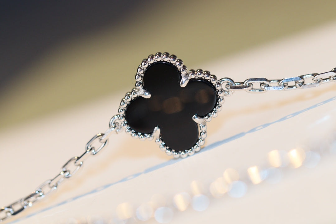 [Love Lucky]CLOVER 20 Motive Onyx Diamant Silber