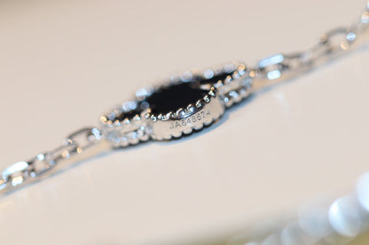 [Love Lucky]CLOVER 20 Motive Onyx Diamant Silber