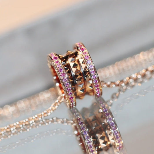 [Love Lucky]ZERO 1 ROCK ROSA GOLD ROSA DIAMANT HALSKETTE