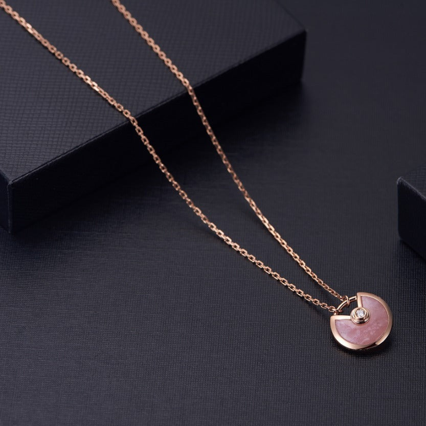 [Love Lucky]AMULETT ROSÉGOLD ROSA MOP HALSKETTE