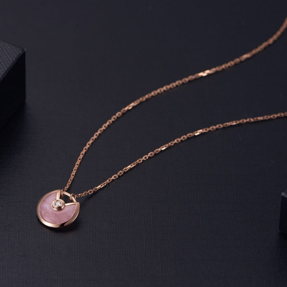 [Love Lucky]AMULETT ROSÉGOLD ROSA MOP HALSKETTE
