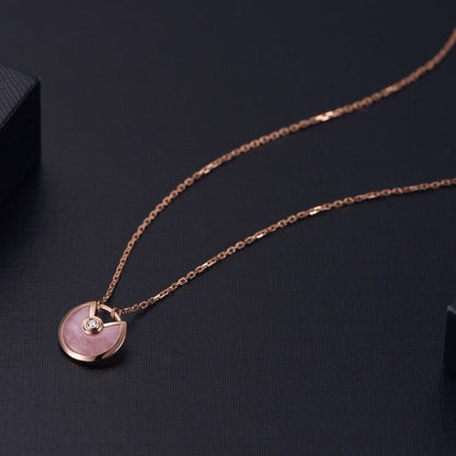 [Love Lucky]AMULETT ROSÉGOLD ROSA MOP HALSKETTE