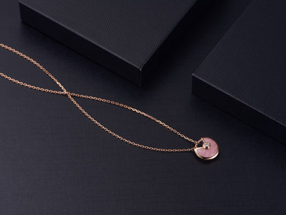 [Love Lucky]AMULETT ROSÉGOLD ROSA MOP HALSKETTE