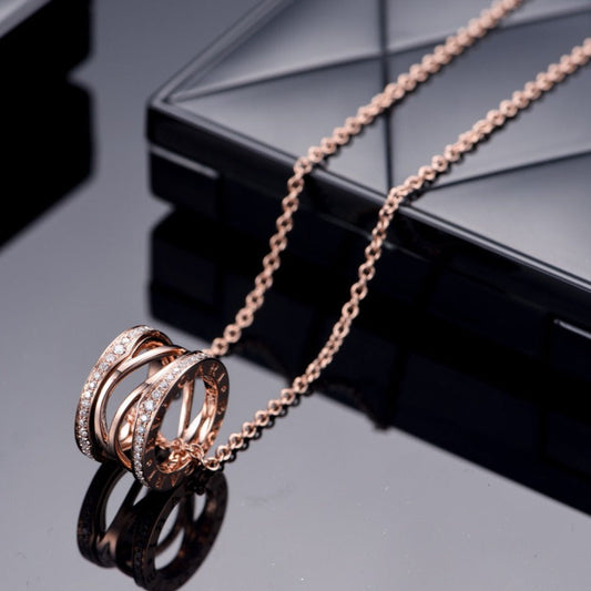 [Love Lucky]ZERO 1 ROSA GOLD DIAMANT OFFENE HALSKETTE