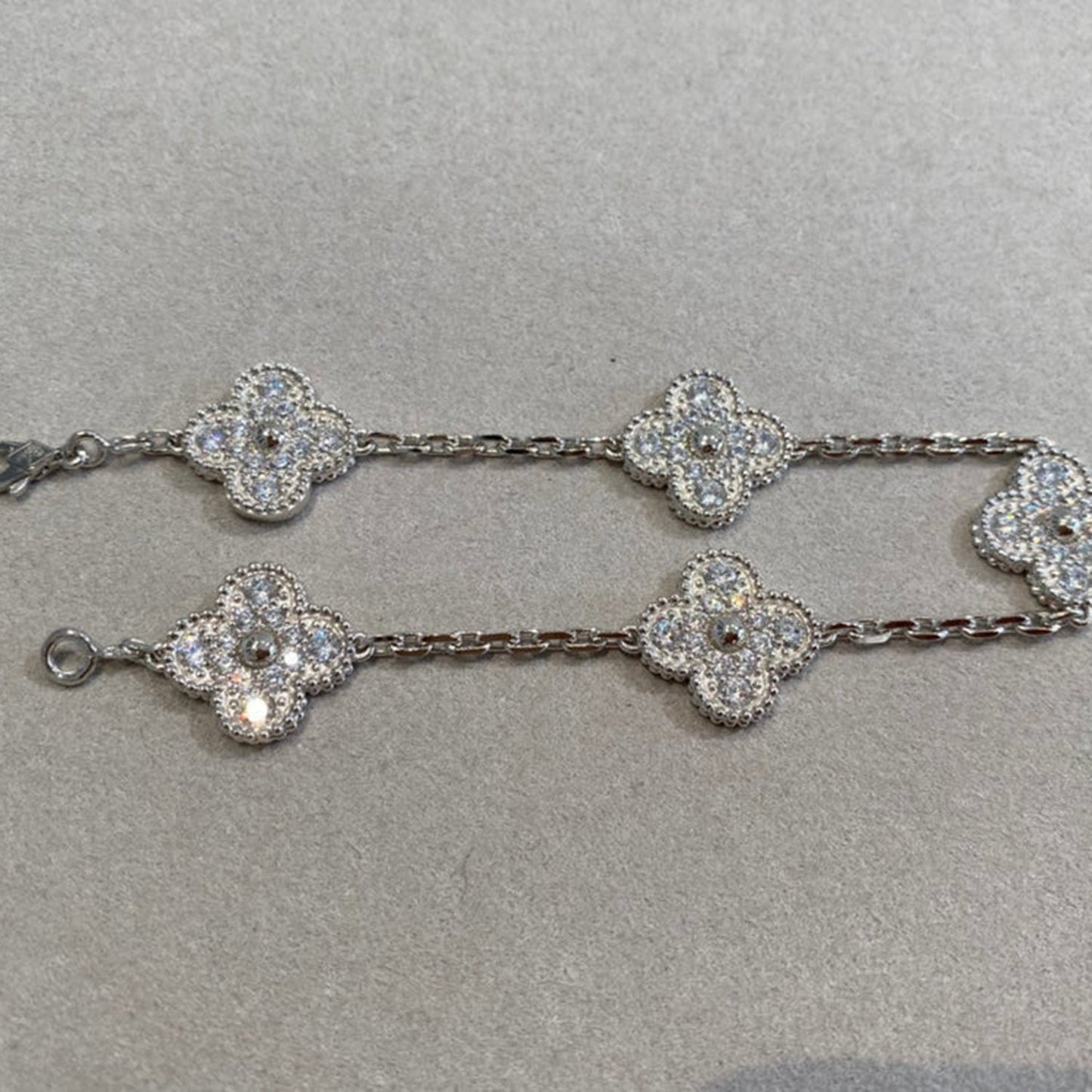 [Love Lucky]CLOVER 5 MOTIFS  DIAMOND BRACELET SILVER