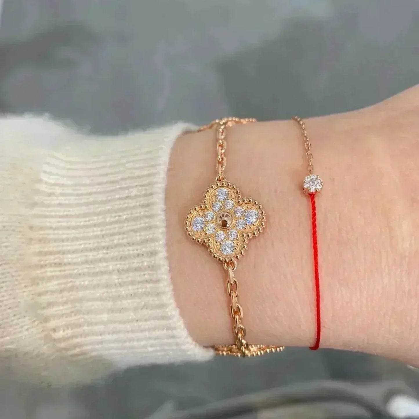 [Love Lucky]CLOVER 5 MOTIVE VOLLDIAMANTARMBAND