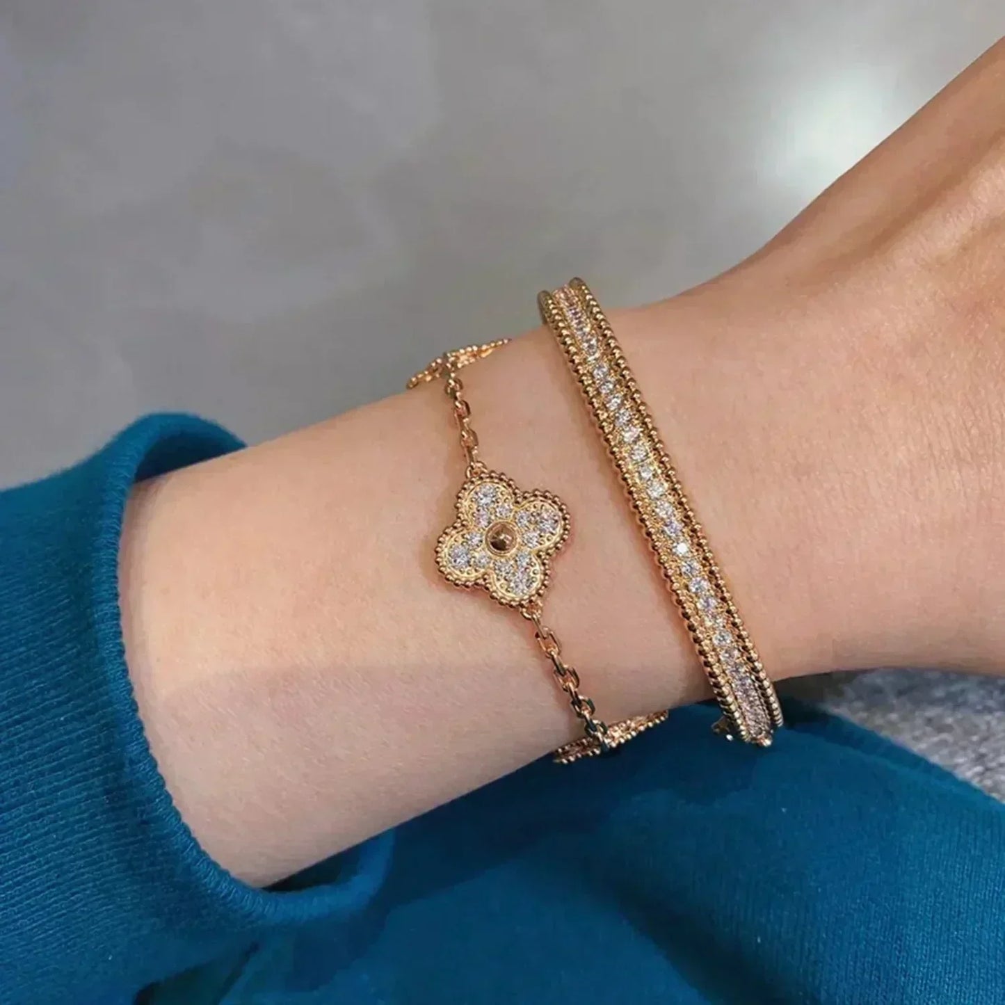 [Love Lucky]CLOVER 5 MOTIVE VOLLDIAMANTARMBAND
