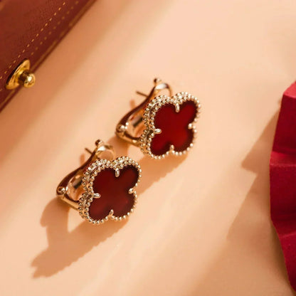 [Love Lucky]CLOVER MEDIUM 1 MOTIFS KARNEOL OHRRINGE