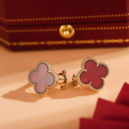 [Love Lucky]CLOVER MEDIUM 1 MOTIFS KARNEOL OHRRINGE